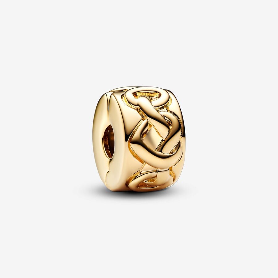 Pandora Knotted Hearts Gold Clip Charm