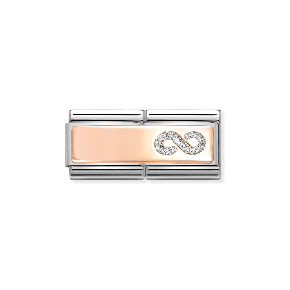 Nomination Double Link Engraving Plate with Glitter Infinity
