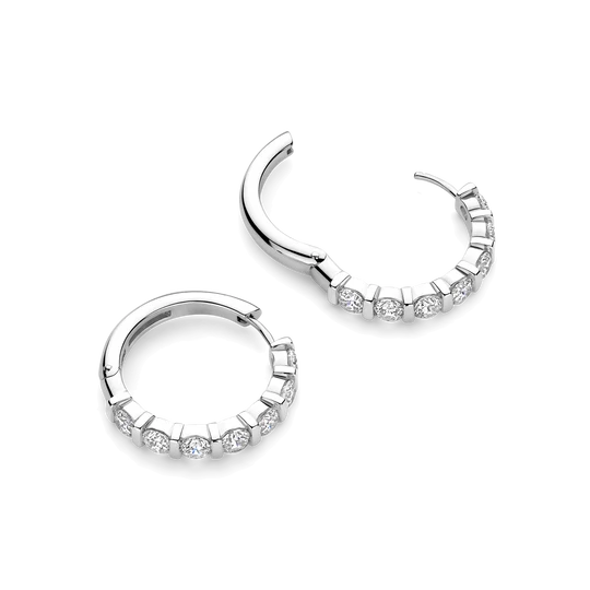 Ti Sento Contrast Tennis Hoops Silver 25mm