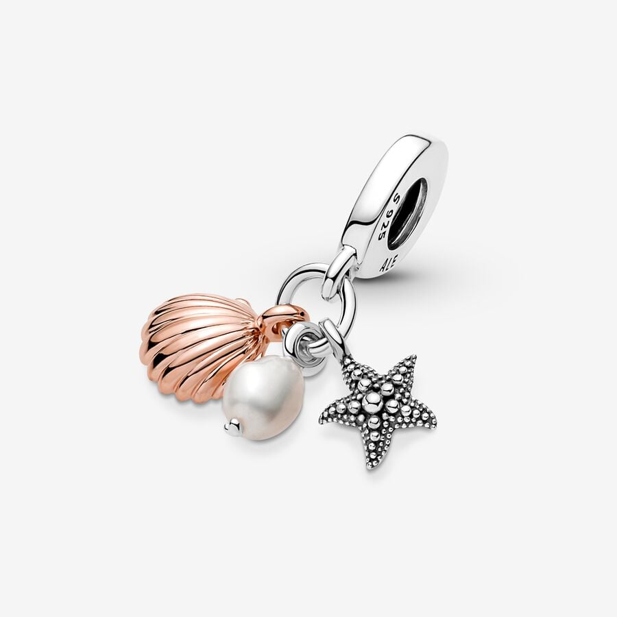 
                      
                        Pandora Treated Freshwater Cultured Pearl, Starfish & Shell Triple Dangle Charm
                      
                    