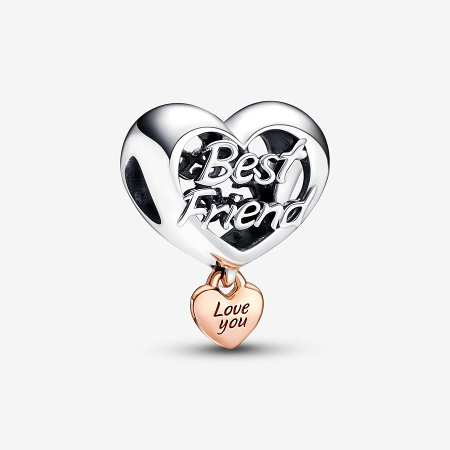 PANDORA Love You Best Friend Heart Charm