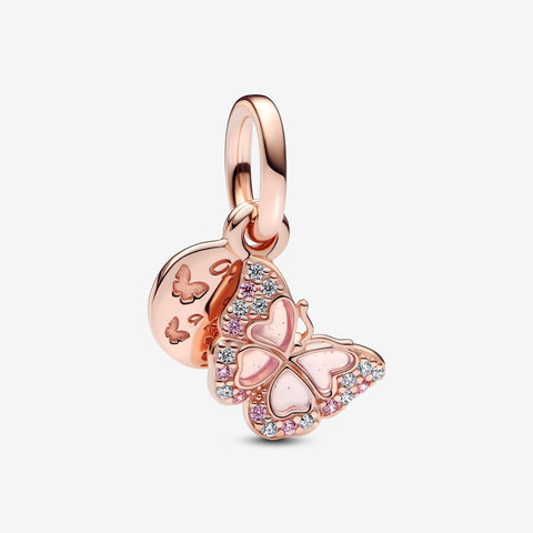 Pandora Pink Butterfly & Quote Dangle Charm