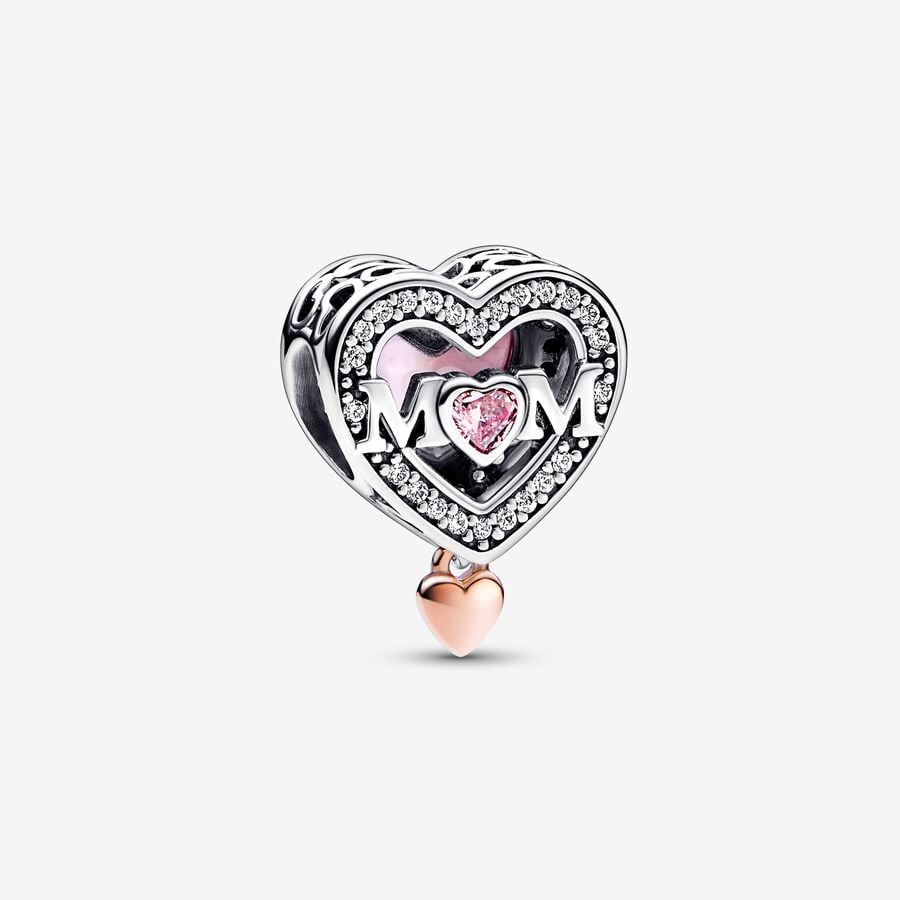 Pandora Two-tone Openwork Mum & Heart Charm