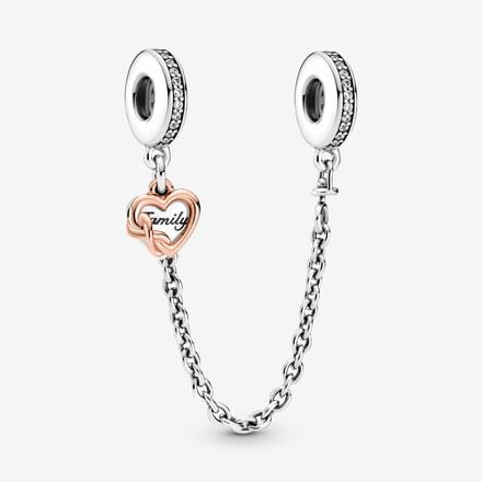 Pandora Family Heart Safety Chain Charm