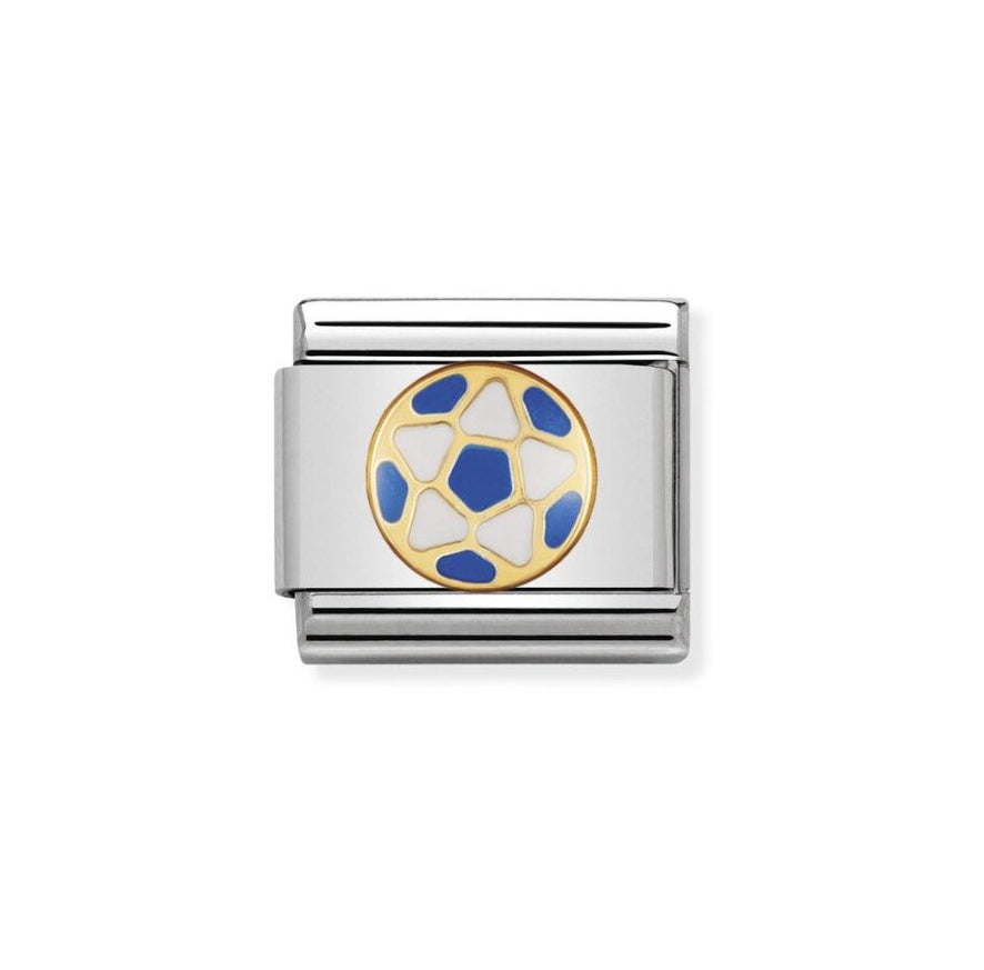 Nomination Classic Link White and Light Blue Football