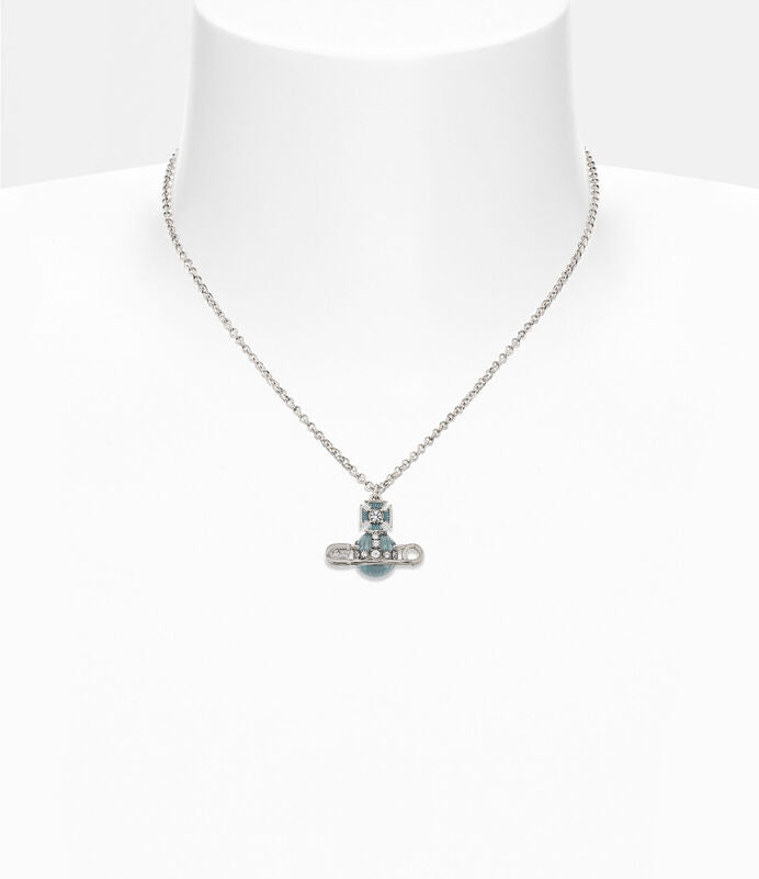 
                      
                        Vivienne Westwood Kitty Pendant Necklace Platinum Tone & Pacific Opal Enamel
                      
                    