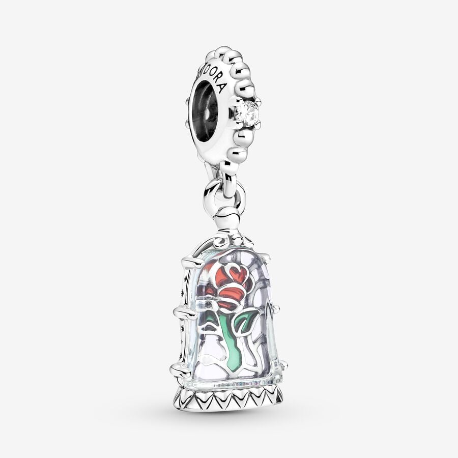 Pandora Disney Beauty and the Beast Enchanted Rose Dangle Charm