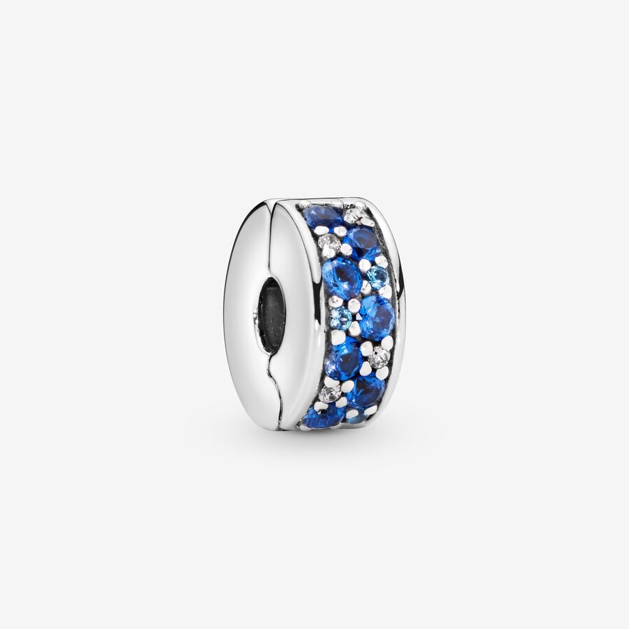 Pandora Blue Pavé Clip Charm