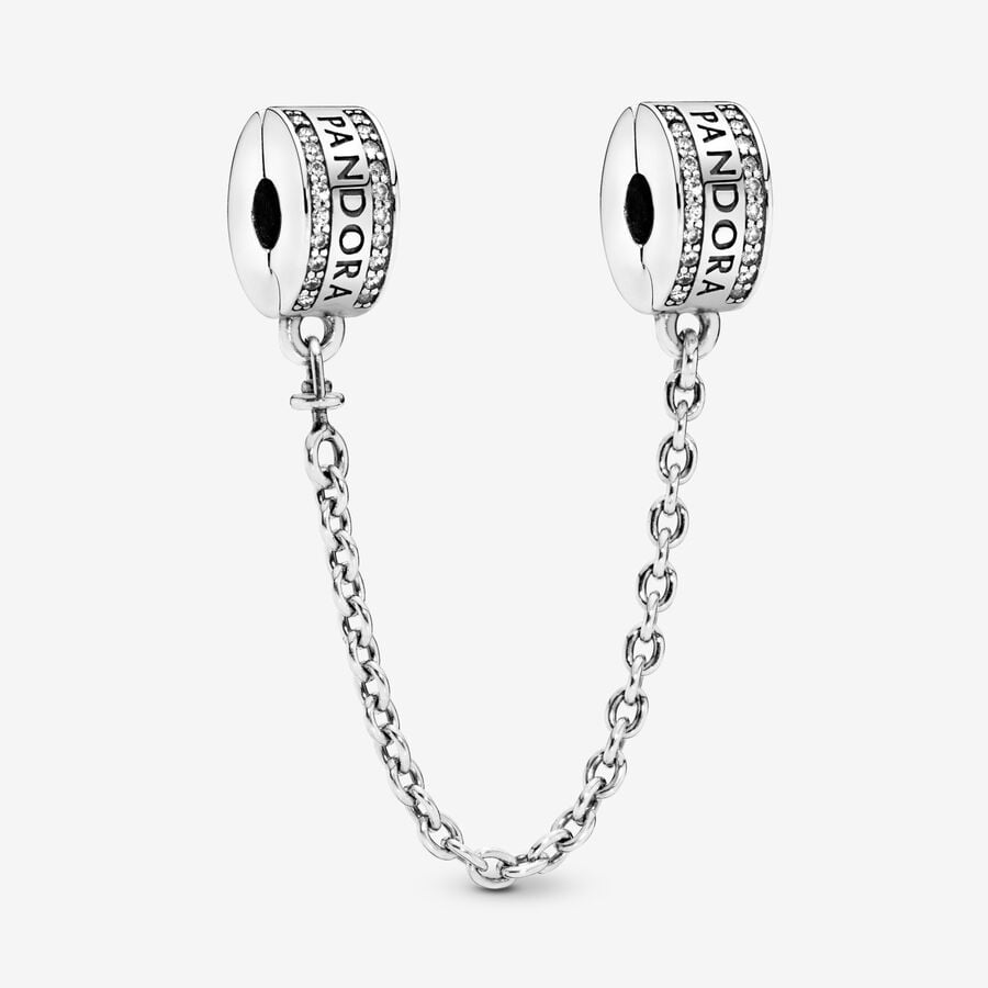 Pandora Logo Safety Chain Clip Charm