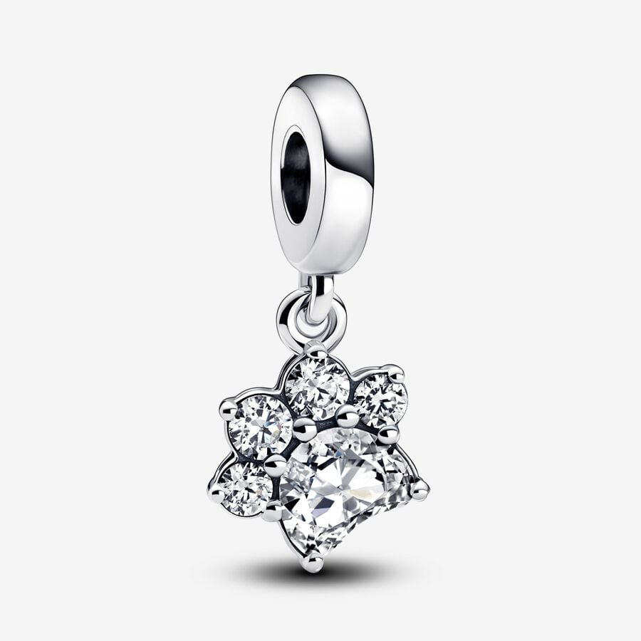 PANDORA Sparkling Pet Paw Print Dangle Charm