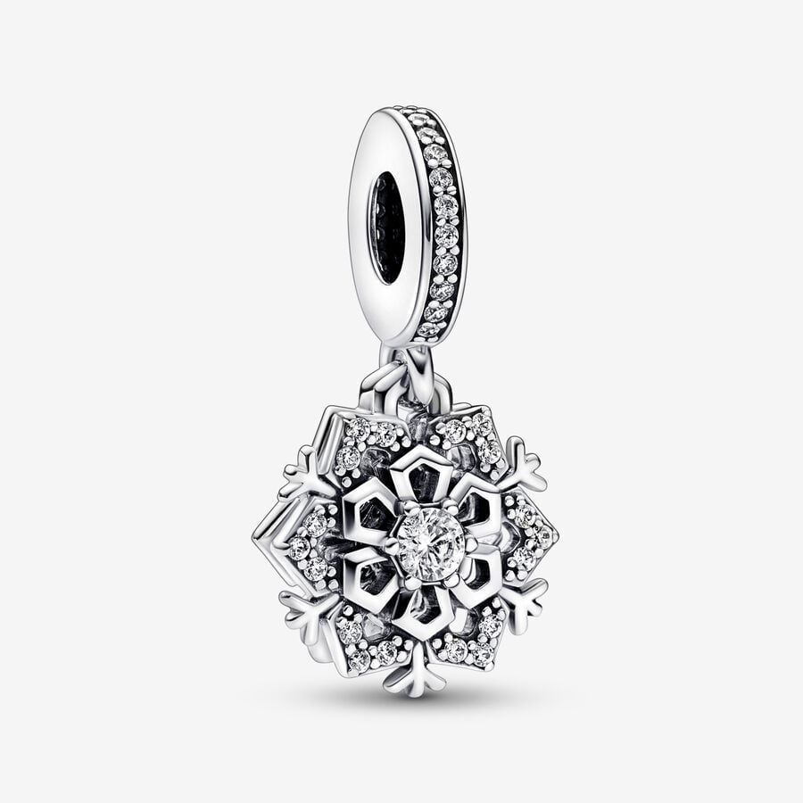 PANDORA Sparkling Snowflake Double Dangle Charm