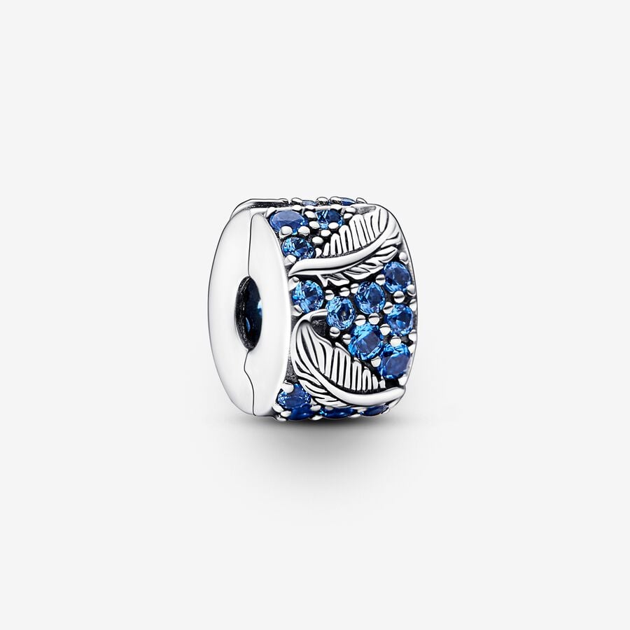 Pandora Curved Feather & Pavé Clip Charm