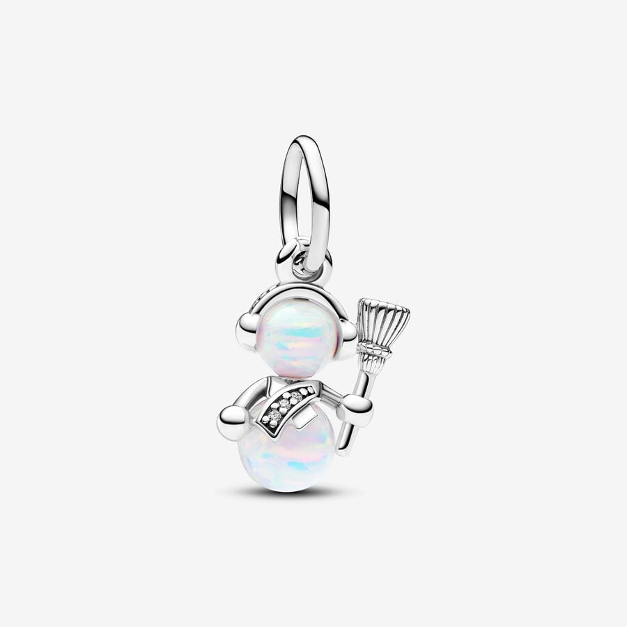 Pandora Opalescent Snowman Dangle Charm