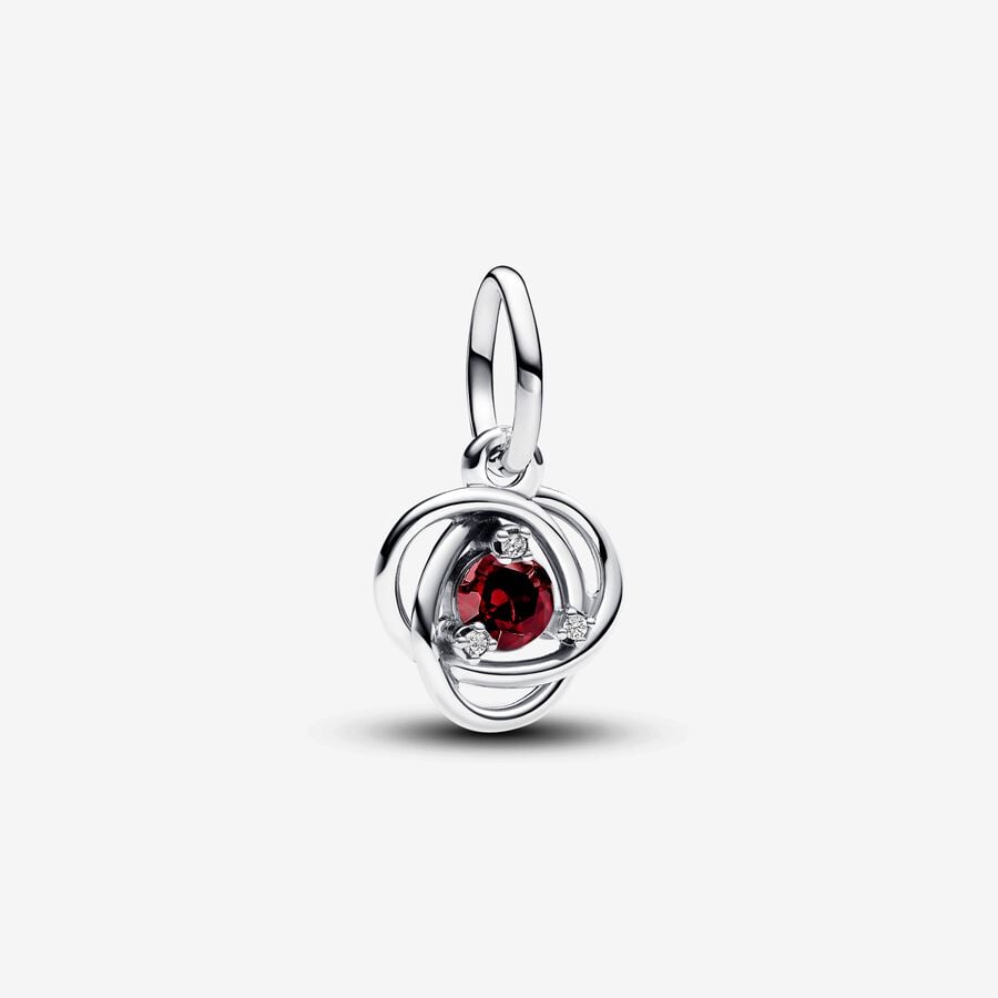 Pandora January Red Eternity Circle Dangle Charm