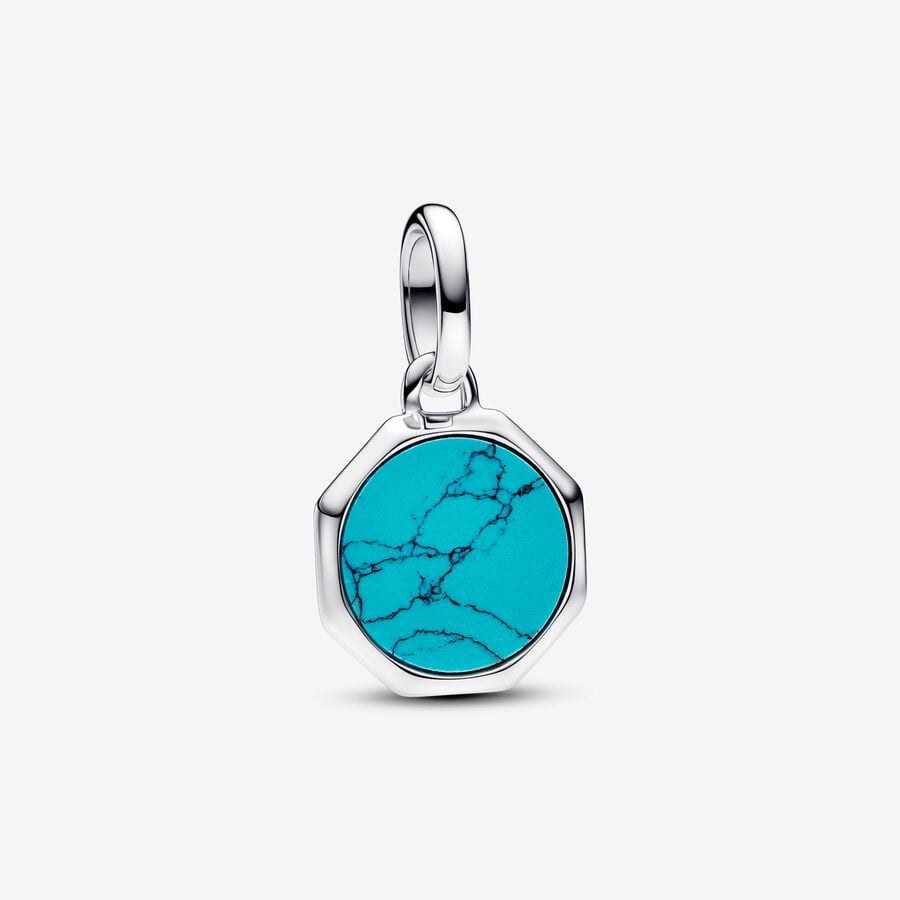 Pandora ME Turquoise-coloured Engravable Mini Medallion Charm