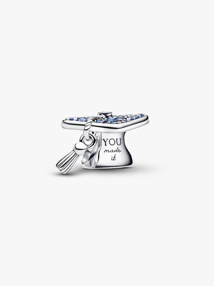 Pandora Sparkling Blue 2026 Graduation Cap Charm