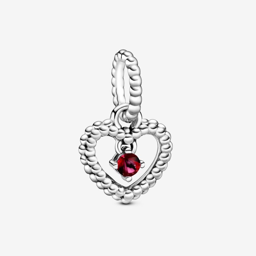 Pandora July Birthstone Heart Dangle Charm