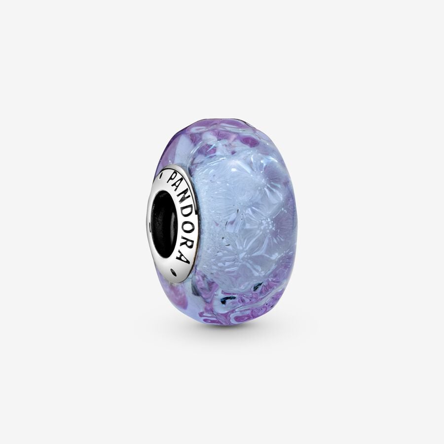 Pandora Wavy Lavender Murano Glass Charm