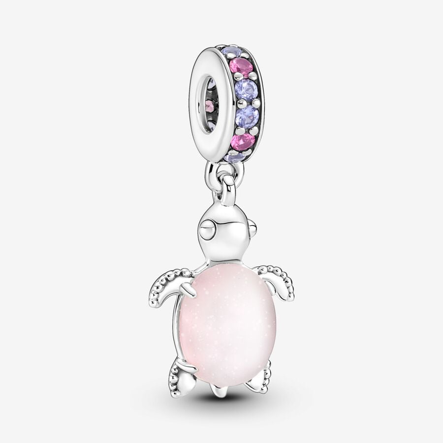 Pandora Murano Glass Pink Sea Turtle Dangle Charm