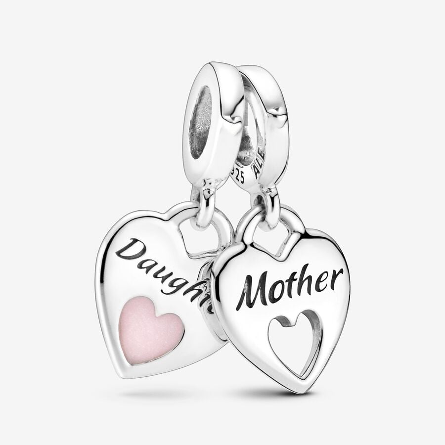 Pandora Double Heart Split Dangle Charm