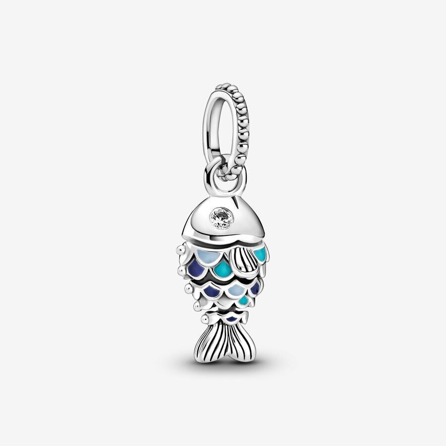 Pandora Blue Scaled Fish Dangle Charm