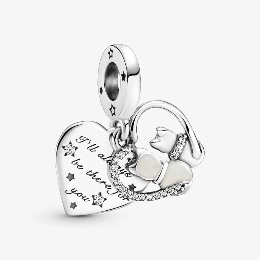 Pandora Cats & Hearts Dangle Charm