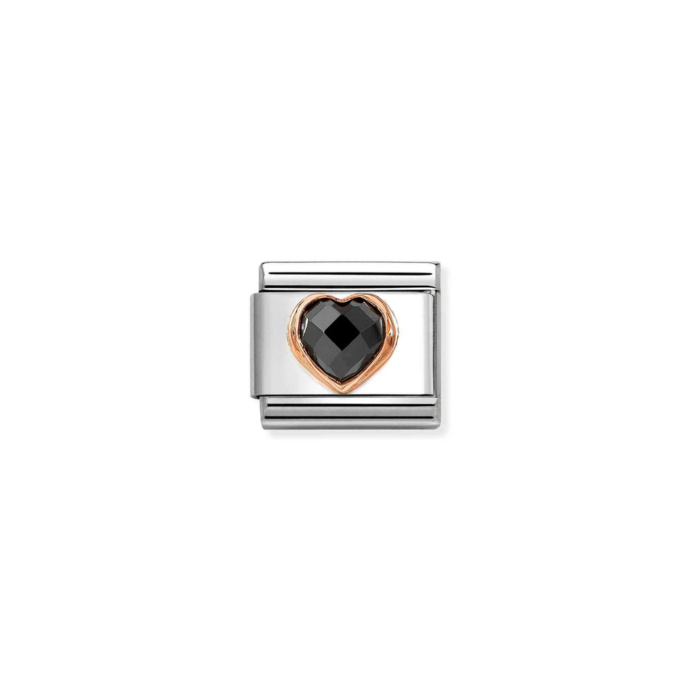 Nomination Classic Link Black CZ Heart