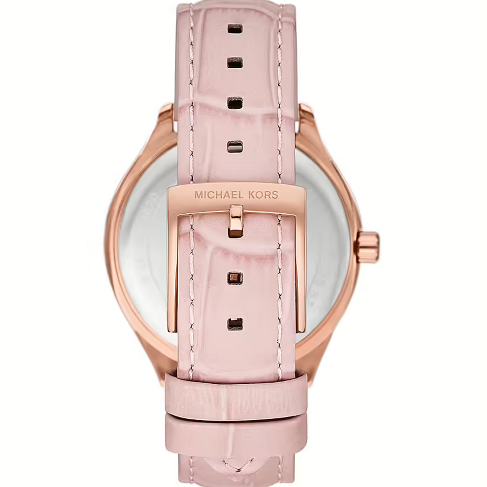 
                      
                        Michael Kors Sage Pavé Rose Gold-Tone and Crocodile Embossed Leather Ladies Watch
                      
                    