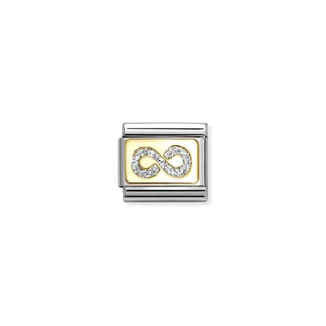 Nomination Classic Link Glitter Argento Infinity with Sliver Glitter