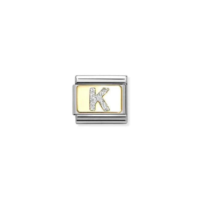 Nomination Classic Link Glitter Letter K