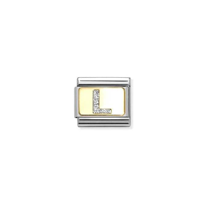 Nomination Classic Link Glitter Letter L