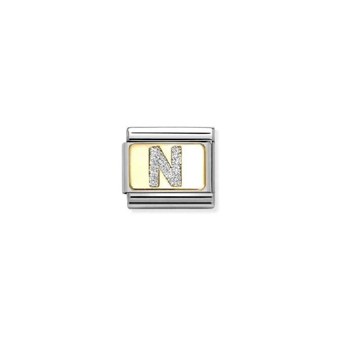 Nomination Classic Link Glitter Letter N