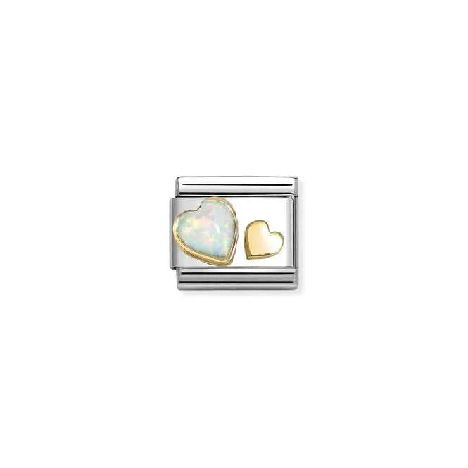 Nomination Classic Link Heart with White Opal