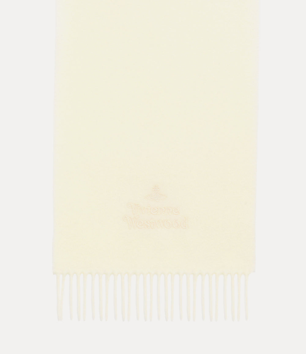 Vivienne Westwood Embroidered Logo White Scarf