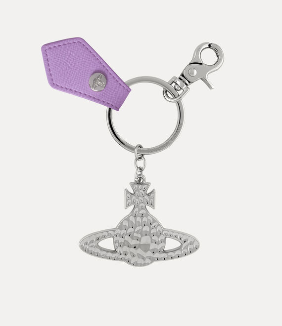 Vivienne Westwood Hammered Orb Keyring Lilac Saffiano