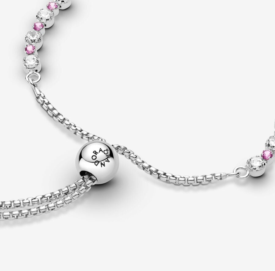 
                      
                        Pandora Pink & Clear Sparkle Slider Bracelet
                      
                    