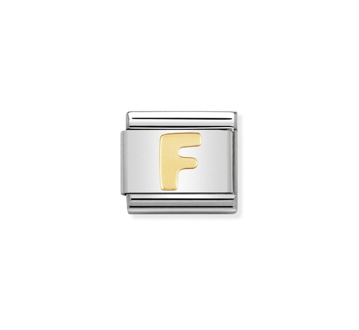 Nomination Classic Link with Letter 'F' in Yellow Gold Tone 030101/06