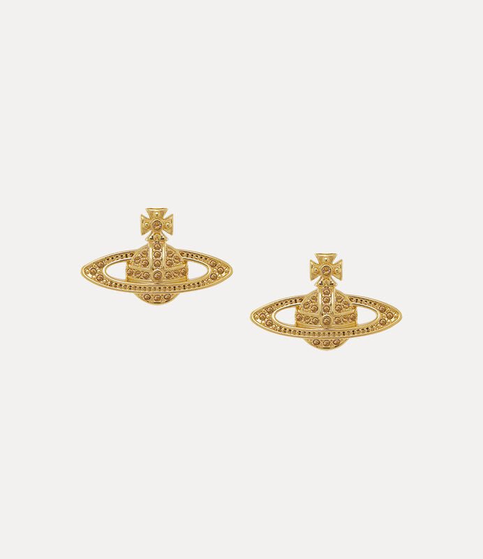 Vivienne Westwood Mini Bas Relief Earrings Gold Tone