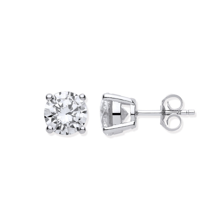 Coe and Co Sterling Silver Round 8mm Cz Stud Earrings