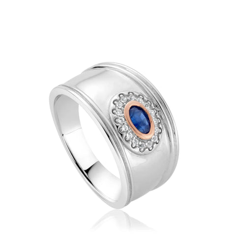 Royal Clogau® Sterling Silver Diana Ring with Sapphire & Topaz