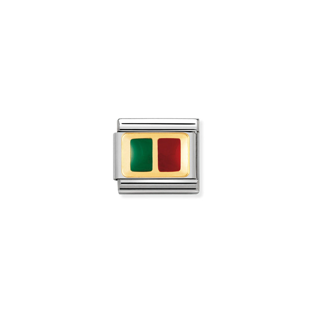 Nomination Classic Link with Enamel Portugal Flag in Yellow Gold Tone