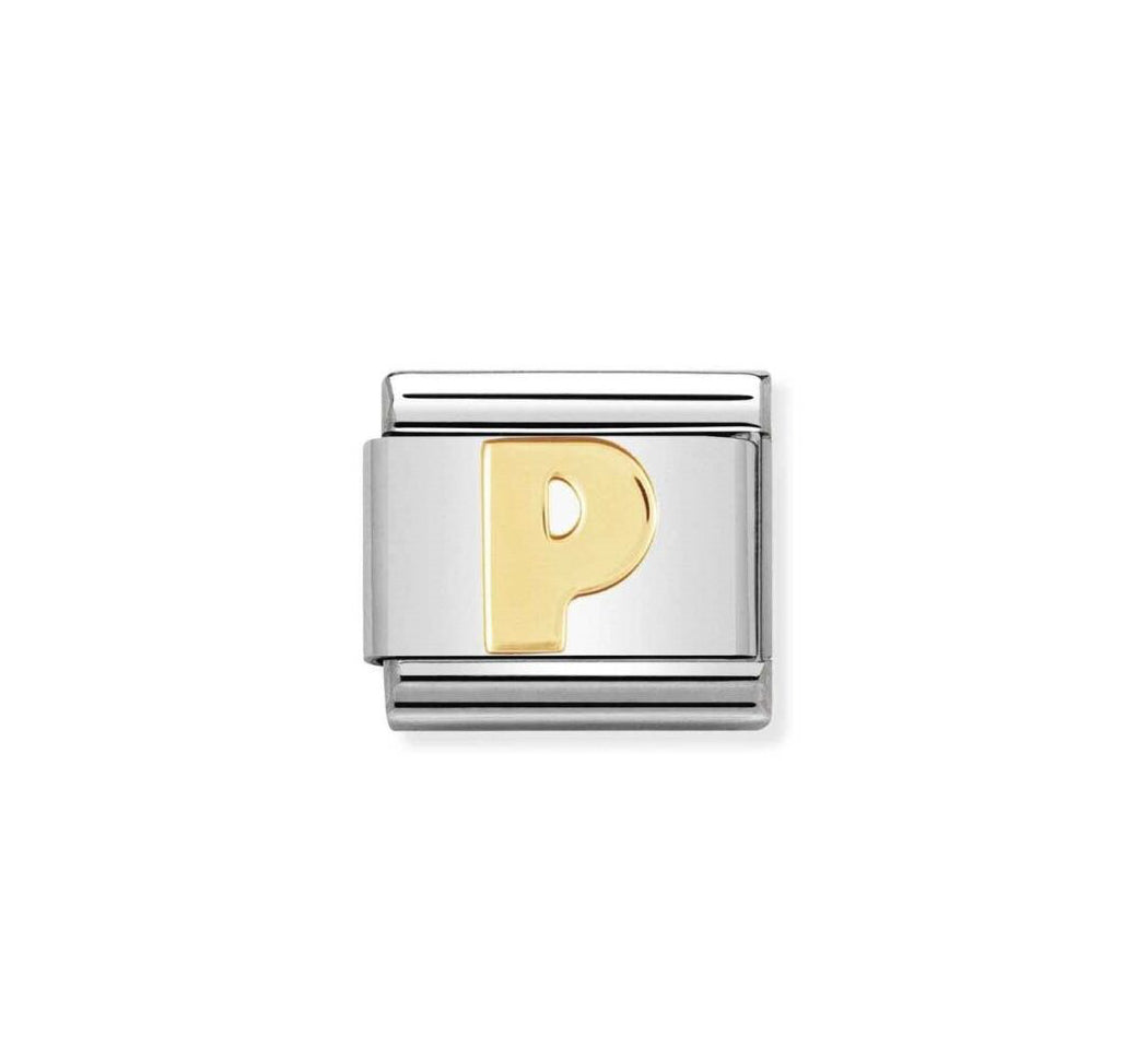 Nomination Classic Link with Letter 'P' in Yellow Gold Tone 030101/16