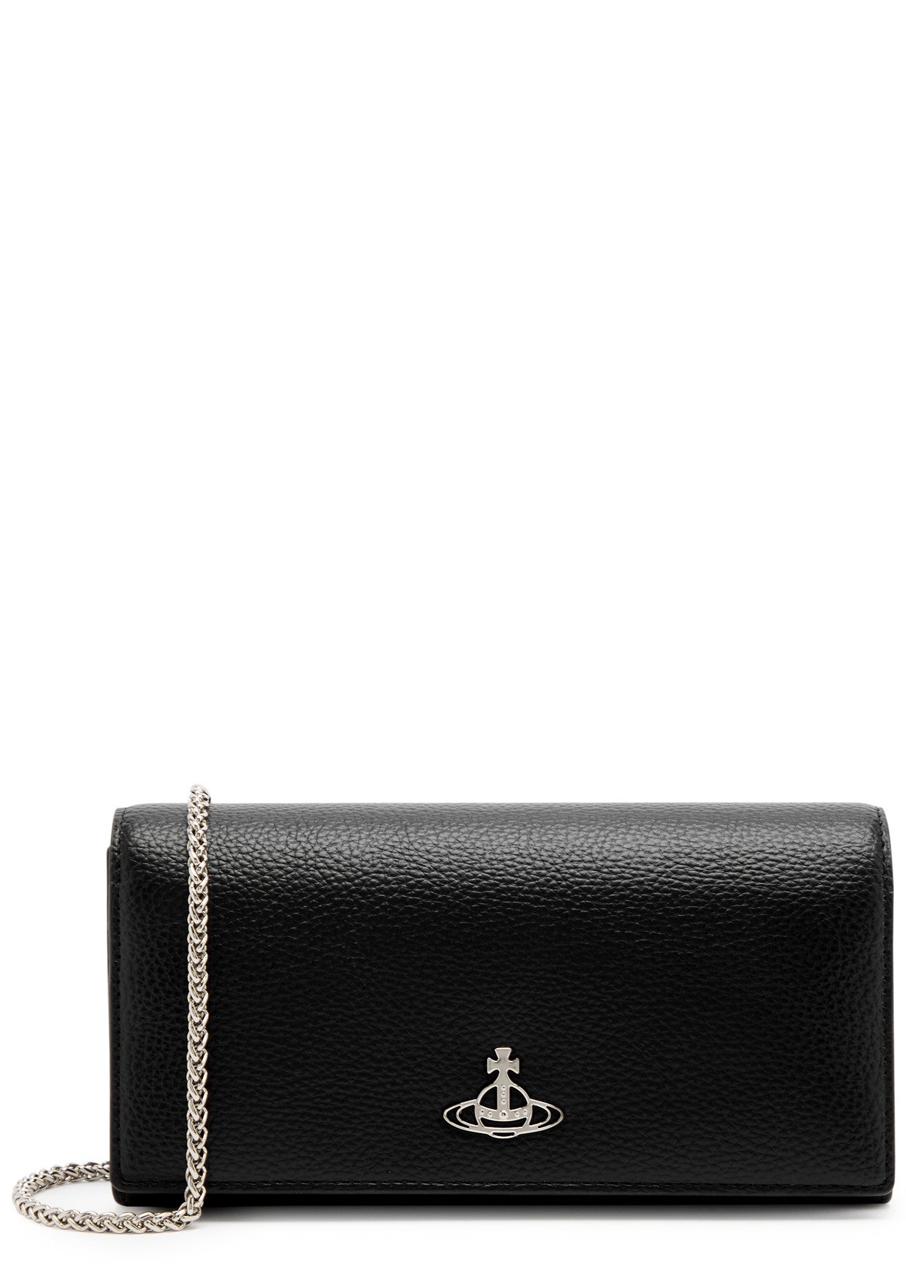 Vivienne Westwood Long Wallet with Chain Black Grain