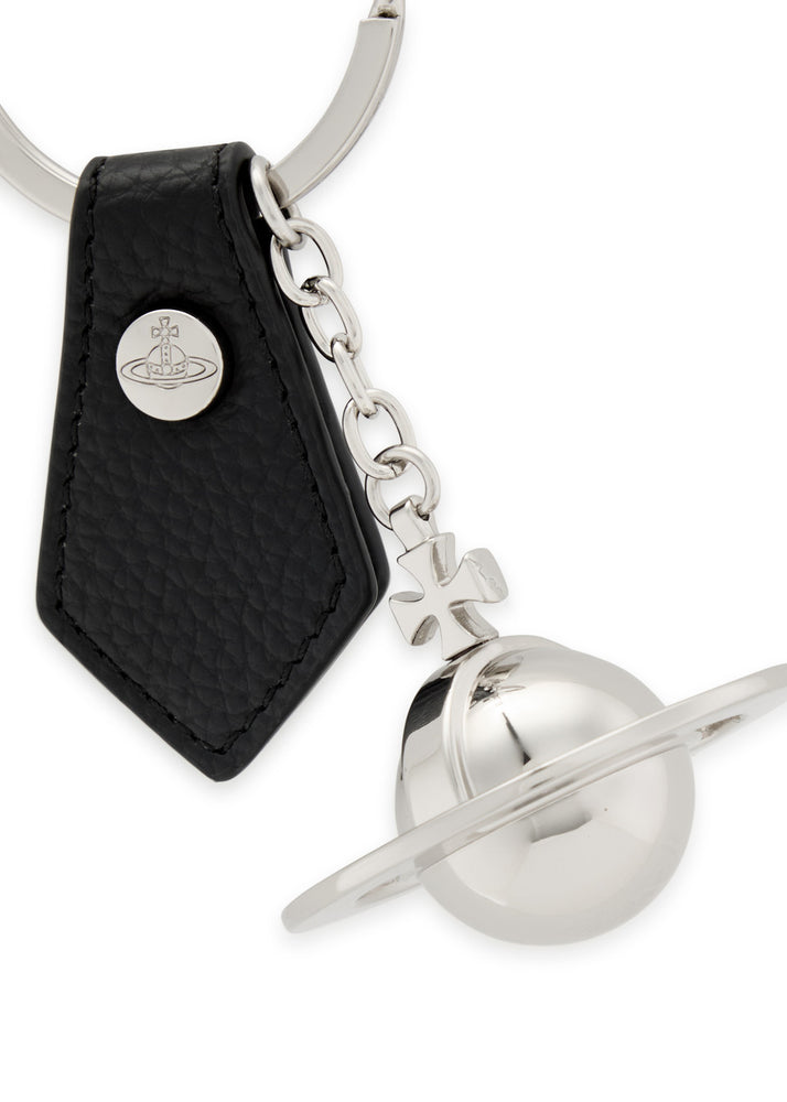 
                      
                        Vivienne Westwood Black Grain Leather 3D Orb Silver Keyring
                      
                    