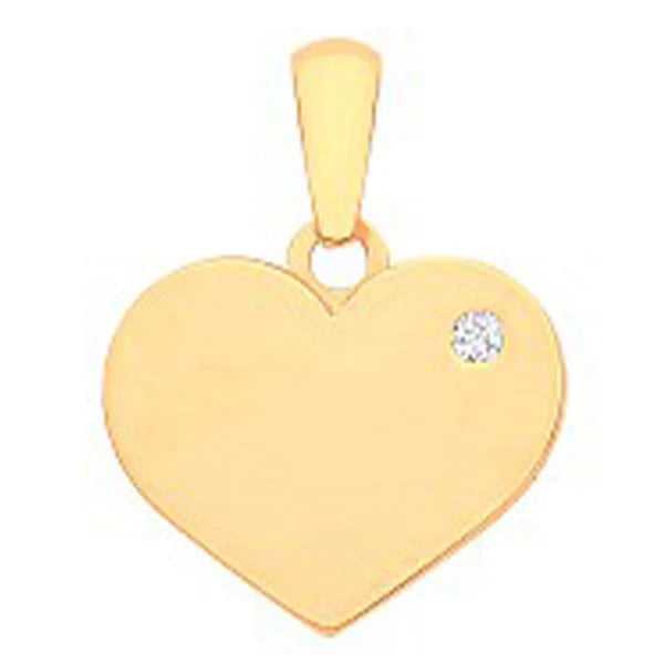 Coe & Co 9ct Heart Pendant w/ cz