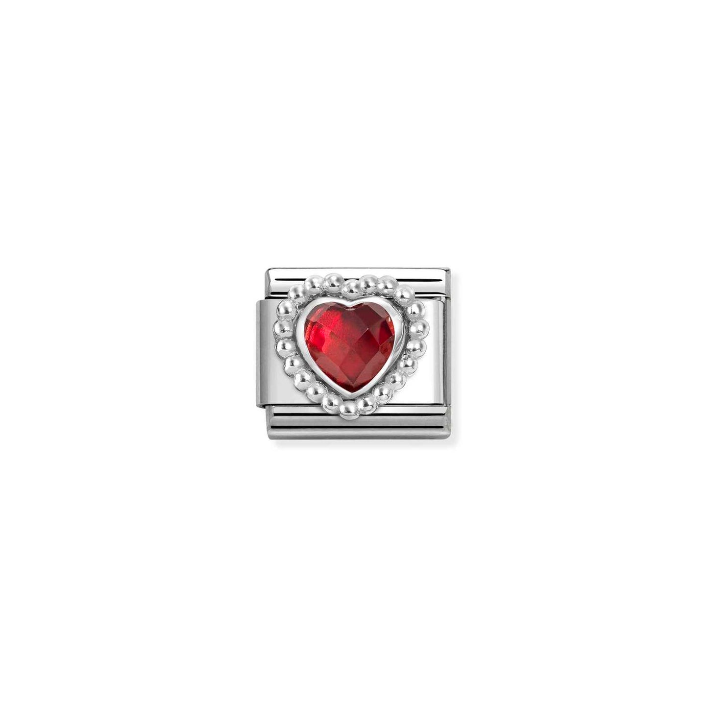 Nomination Classic Link Red CZ Heart Beaded Setting
