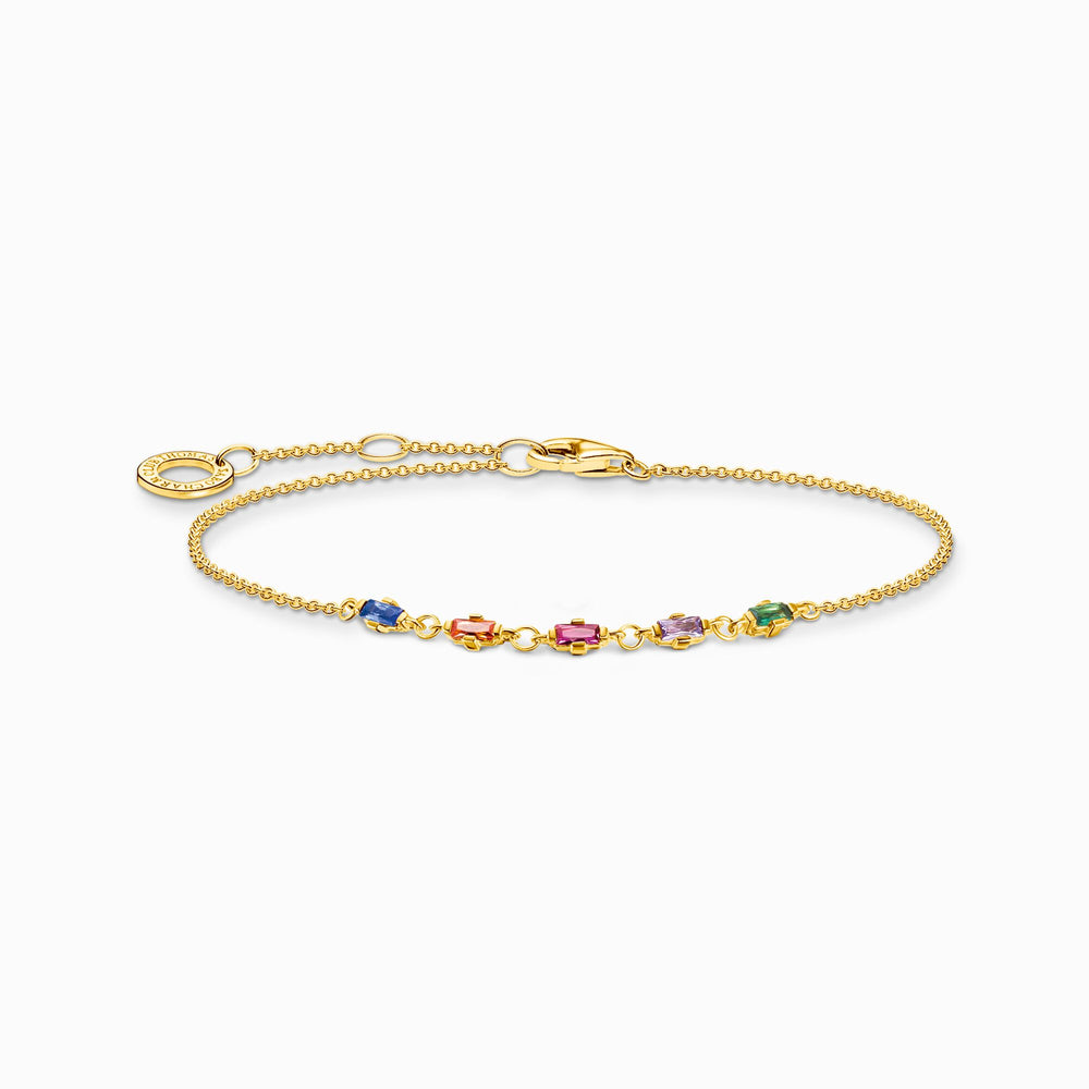 Thomas Sabo Gold Plated Colourful Stones Bracelet