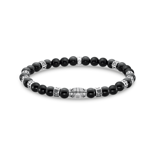 Load image into Gallery viewer, Thomas Sabo Bracelet with black onyx beads silver
