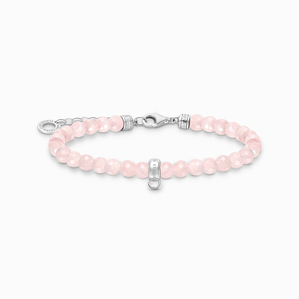 Thomas Sabo Charm bracelet with beads of rose quartz silver