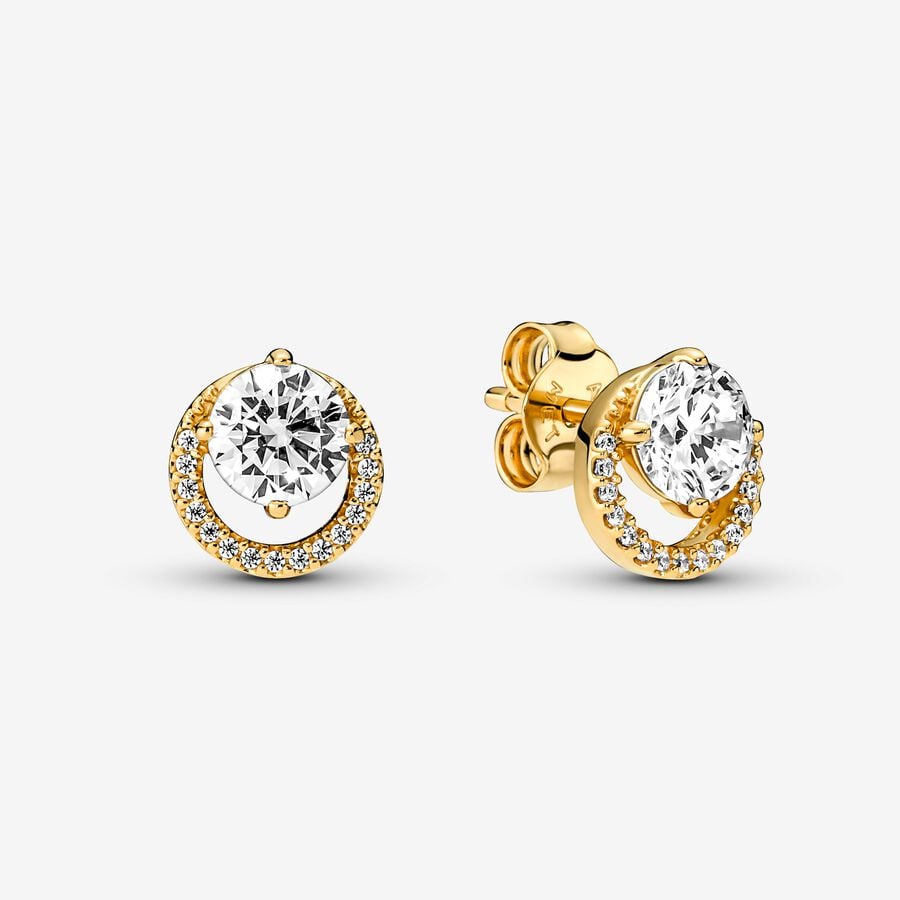 Pandora Sparkling Round Halo Stud Earrings